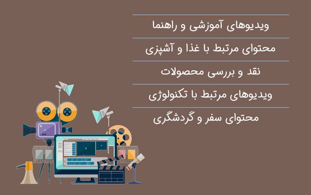 موضوعات پرطرفدار برای تولید محتوای ویدیویی