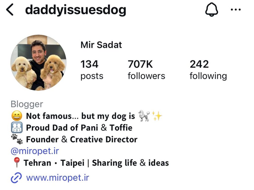 پیج اینستاگرام ددی ایشوز داگ