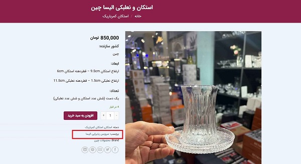 برچسب در صفحه محصول سایت فروشگاهی